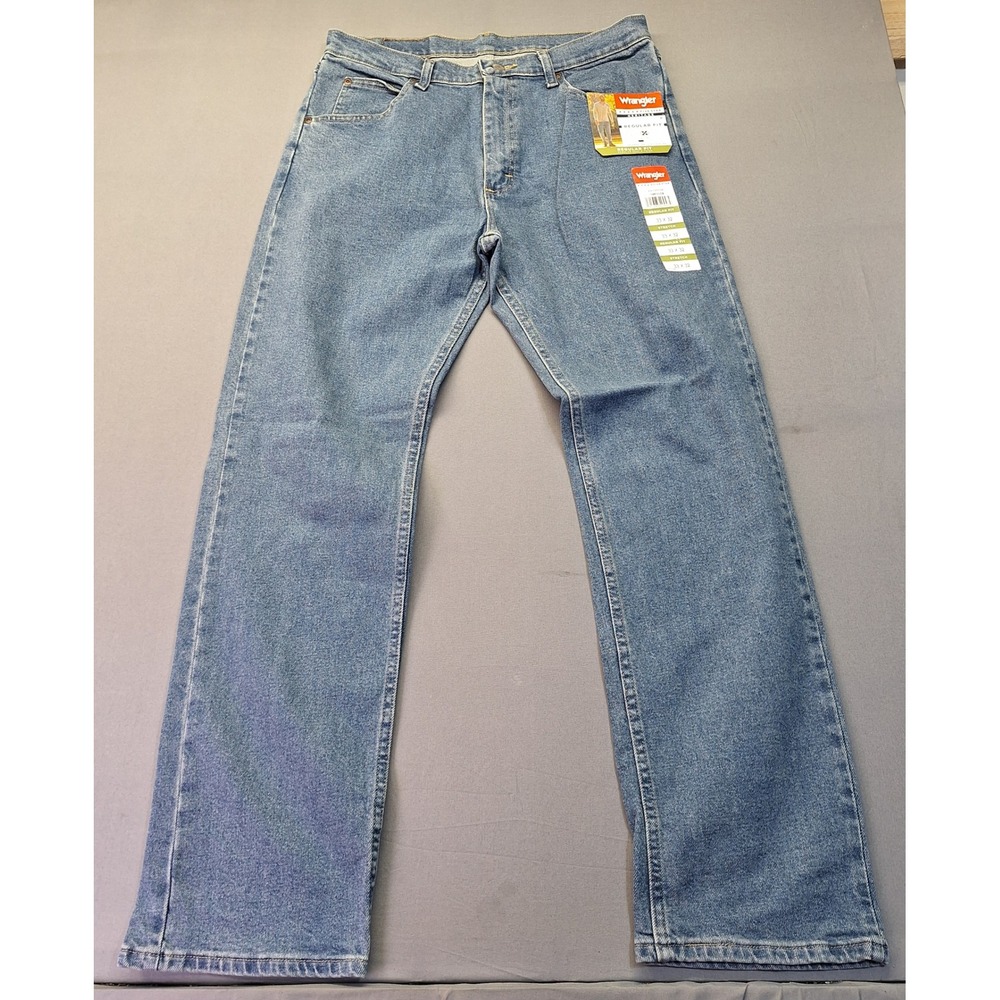 Wrangler Five Star Heritage Mens Regular Fit‎ Stretch Jeans 33x32 Medium Wash
